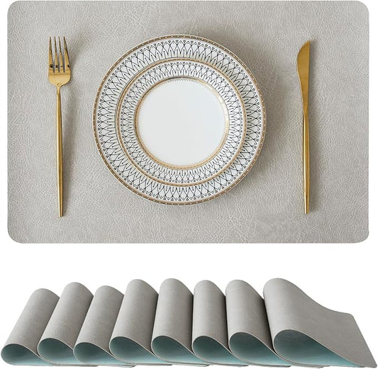 Leetaltree Reversible Faux Leather Placemats 12x17 Inch, Heat Resistant by Leetaltree-ArtatEveryTable
