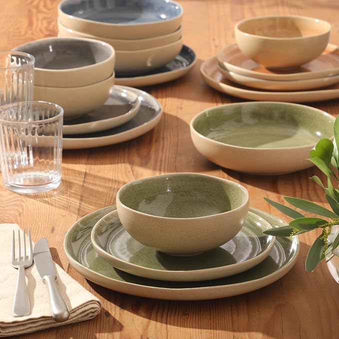 Gibson Elite Manila Bay 16-Piece Stoneware Dinnerware Set, Service - Image 5