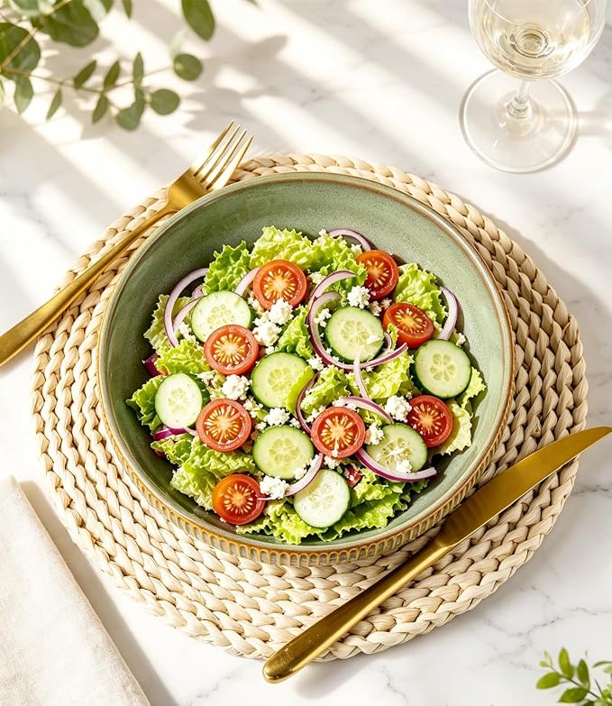 8.5" Ceramic Pasta Bowls Set of 4, Salad Bowls | Versatile Serving Bowls - Image 4