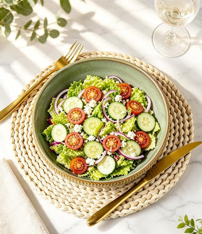 8.5" Ceramic Pasta Bowls Set of 4, Salad Bowls | Versatile Serving Bowls - Image 4