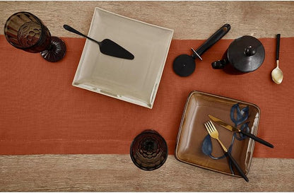 Solino Home 100% Pure Linen Table Runner Cinnamon Hemstitch, 14 x 132 in | - Image 3