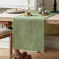 Burlap Style Farmhouse Table Runner, 14x72 Inches Grass Green | Thick Durable by ZEEMARTONLINE