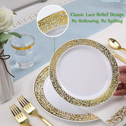 FOCUSLINE 350 Ct Gold Dinnerware Set - Image 2