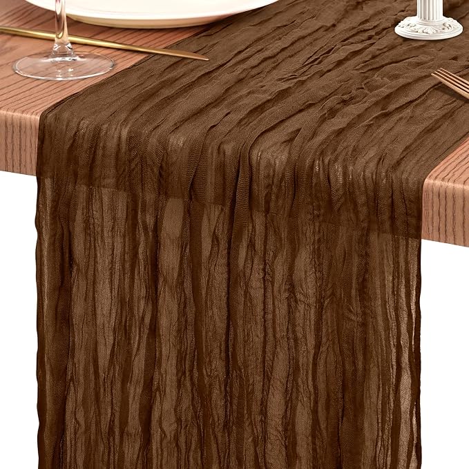 4 Pack Cheesecloth Table Runner 10FT Brown Table Runner Boho Gauze Cheese Cloth - Image 9
