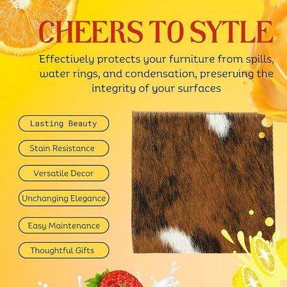RODEO Handmade Leather Cowhide Coasters - Image 4
