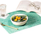 modern-twist 14 x 16 Silicone Placemat, BPA, PVC-Free Table Mat, Dishwasher Safe, Linen Print in Pine, Pack of 1
