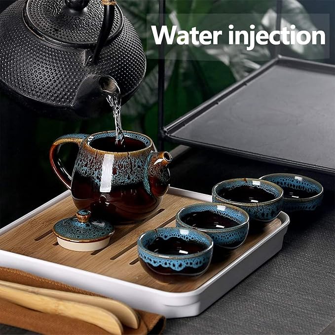 Chinese Kongfu Tea Set, Portable Porcelain Travel Tea Set - Image 5