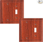 2-Pack Combo Blank/Toggle Light Switch Cover Plate, Wood Grain Modern Decorative Electrical Outlet Covers, Bamboo Fiber Wall Switch Plates and Outlet Covers