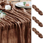 Cheesecloth Table Runner Brown 10FT Boho Gauze Runner, 3 Pack | 120 Inch Cheese by Wokceer