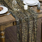 Artoid Mode Black Gold Gauze Table Runner 120 Inch 10Pcs, Glitter Metallic Foil Sheer Dining Wedding Anniversary Holiday Birthday Table Decor for Home Party