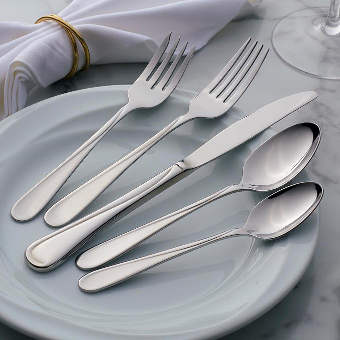 Oneida Silverware Set, Flight Everyday Flatware Dinner Spoons Set, Service - Image 5
