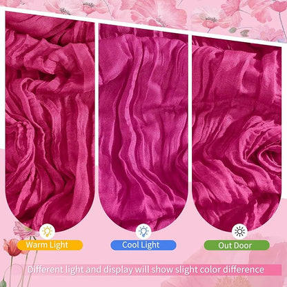 Showgeous 4 Pack Fuschia Cheesecloth Table Runner, 17 x 108 Inches | Boho - Image 7