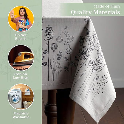 Maison d' Hermine Table Cloth Rectangle Table 100% Cotton 60 x 90 Inches Tablecloth Reusable Decorative for Dining Room Farmhouse Home Valentines Day Decorations Spring Summer - Flore