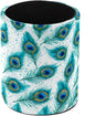 Leather Pen Holder for Desk, Peacock Feather Pencil Cup Pen Organizer Makeup by Unknown