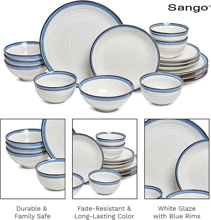 Sango Siterra Santorini 16-Piece Stoneware Dinnerware Set - Image 7