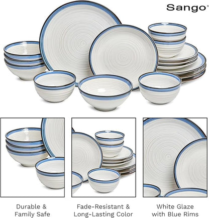 Sango Siterra Santorini 16-Piece Stoneware Dinnerware Set - Image 7