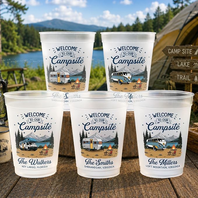 Custom Party Cups, Personalized Birthday Camping Gifts by PawfectHouseGifts