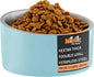 Master Pet Supply Stainless Steel Slanted Dog Cat Food Bowl - 24 oz Heavy Duty - Aqua Sky, Double Wall Insulated, Non-Slip Elevated Bowl for French Bulldogs Pugs Cats, Anti Rust Dishwasher Safe