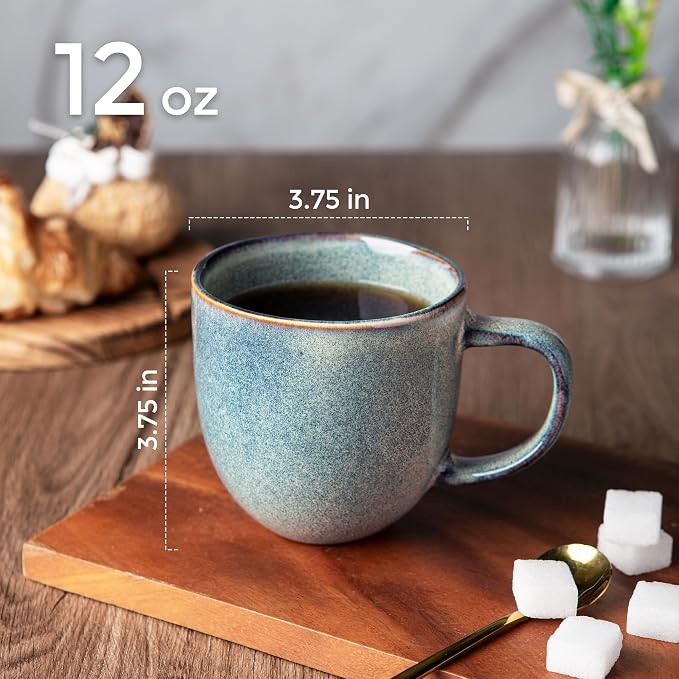 AmorArc 12oz Coffee Mugs, Ceramic Coffee Mugs set of 6 - Image 2