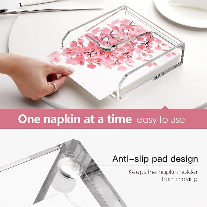 DINGHUO Acrylic Napkin Holder for Table, Suitable for Kitchen, Outdoor & Indoor - Image 4