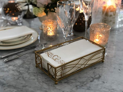 Antique Gold Elegant Sturdy Guest Napkin Holder | Premium Disposable Paper Hand - Image 8