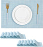 Leetaltree Soft Sky Blue Woven Placemats Set of 12 by Leetaltree-ArtatEveryTable