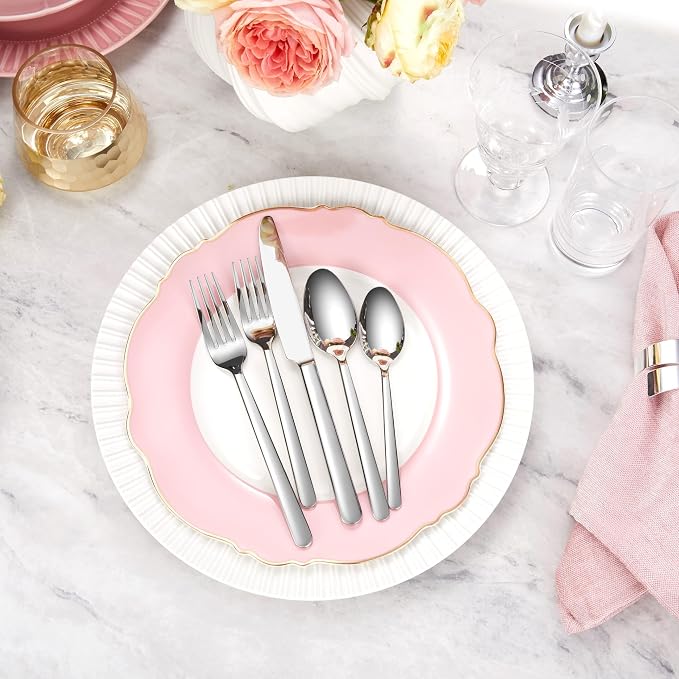 Premium Aline 4-Piece 6.4-Inch Teaspoon Set | 18/10 Stainless Steel Teaspoons; - Image 9