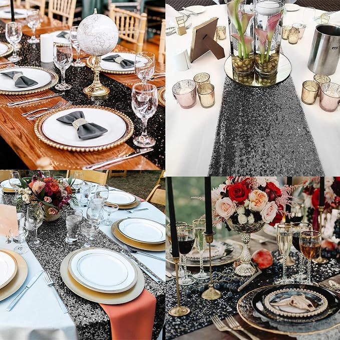 12 Packs Sequin Table Runner Glitter Dining Table Runner - Image 6
