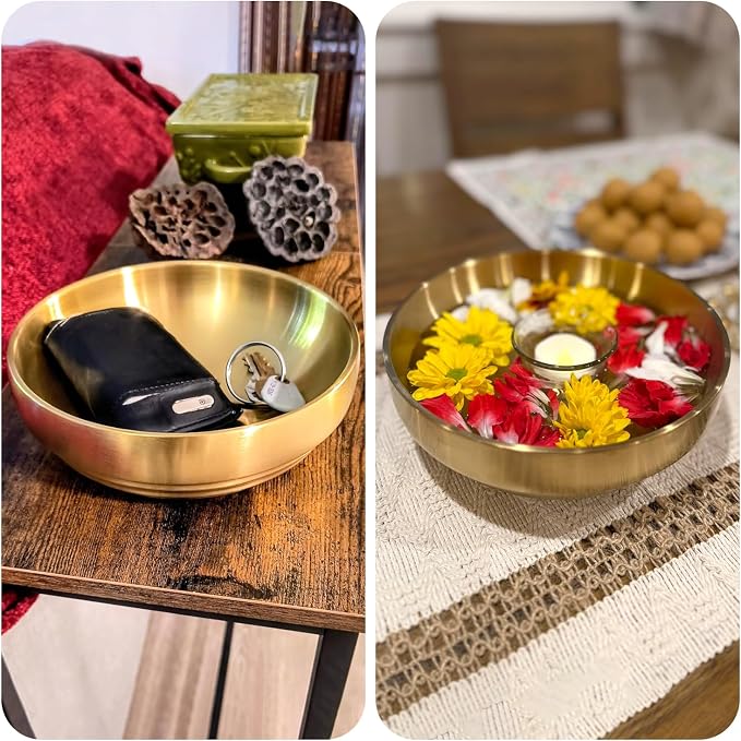 7.4 inch Gold Decorative Bowl for Home Decor - Image 3