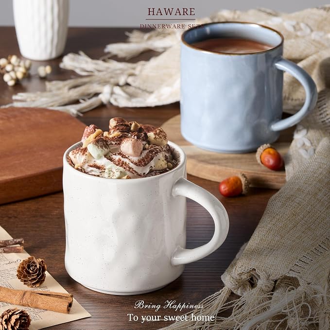 HaWare 14OZ Coffee Mugs Set of 4, Stoneware Coffee Cups - Image 7
