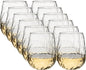 UMEIED 12-Pack Glass Tumbler Set, 16oz Twisted Design | Refractive Spiral by UMEIED