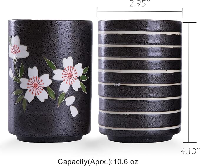 WHJY 10oz Transitional Chinese/Japanese style Handle-less Ceramic Tea cups - Image 2