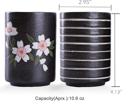 WHJY 10oz Transitional Chinese/Japanese style Handle-less Ceramic Tea cups - Image 2