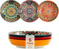 Ceramic Pasta Bowls Set of 6-8 inch 30 oz Serving Bowls, Colorful Dinner Bowls by ASBEFORE
