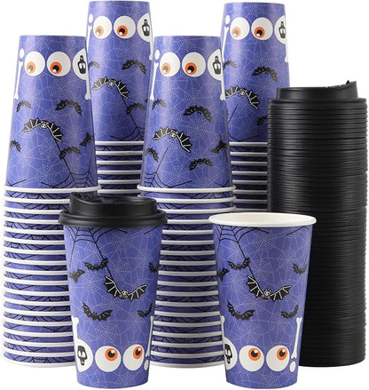 Tamone 100 PACK Halloween Cups 16OZ Disposable Coffee Cups by InjectingCreativityandBeautyintoModernLife