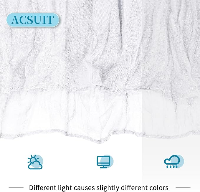 4 Pack White Cheesecloth Table Runner 20 x 120 inch Gauze Table Runners 10 FT - Image 7