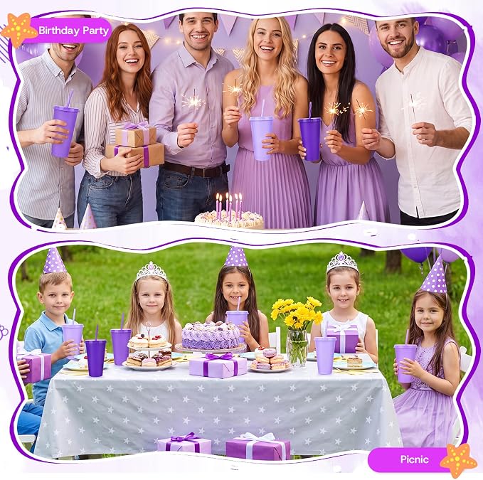 24 Pack Plastic Tumblers with Lids and Straws, Reusable Cups with Lids Plastic - Image 6
