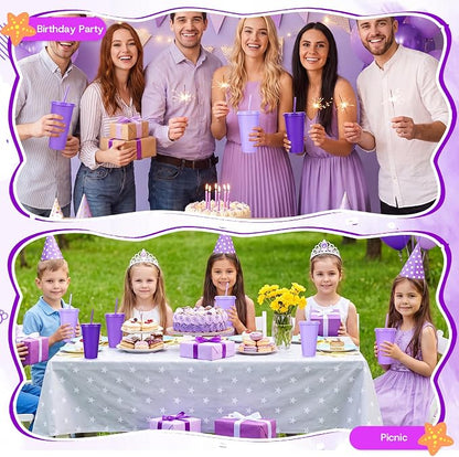 24 Pack Plastic Tumblers with Lids and Straws, Reusable Cups with Lids Plastic - Image 6