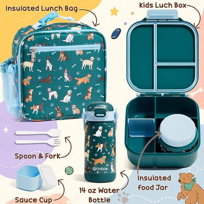 Fimibuke Kids Bento Lunch Box w/Insulated Water Bottle, Lunch Bag & Thermo | - Image 9