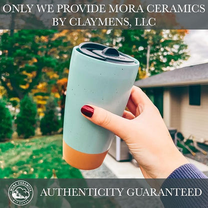 Mora Double Wall Ceramic Coffee Travel Mug - Image 8