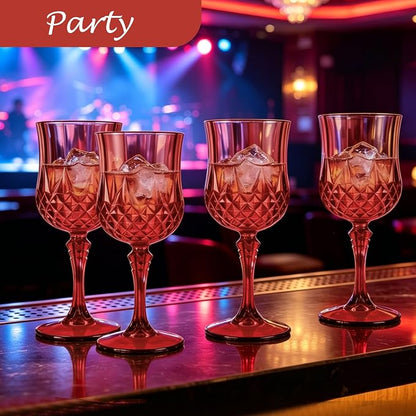 24Pack Plastic Wine Glasses, 7oz Vintage Goblets - Image 7