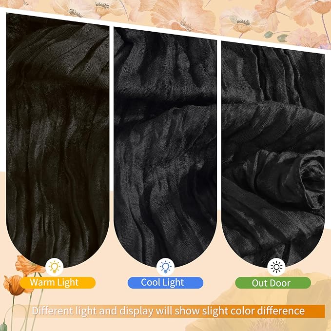 Showgeous 30 Pack Black Cheesecloth Table Runner, 17 x 108 Inches | Boho - Image 7