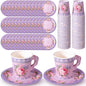Nuogo 200 Pcs Floral Paper Tea Cups and Saucers 7 oz Disposable Paper Teacups by Nuogo