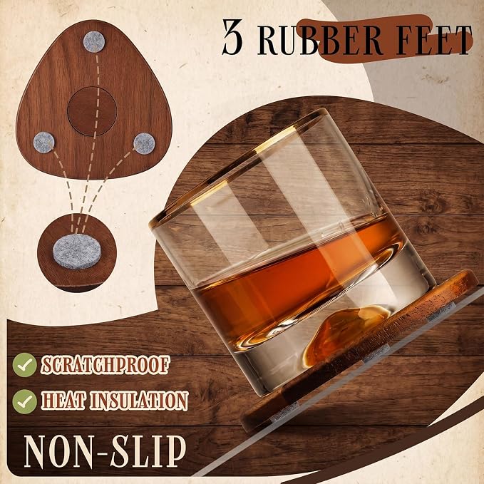 6 Pcs Mid Century Modern Coasters Wood Absorbent Coaster - Image 5