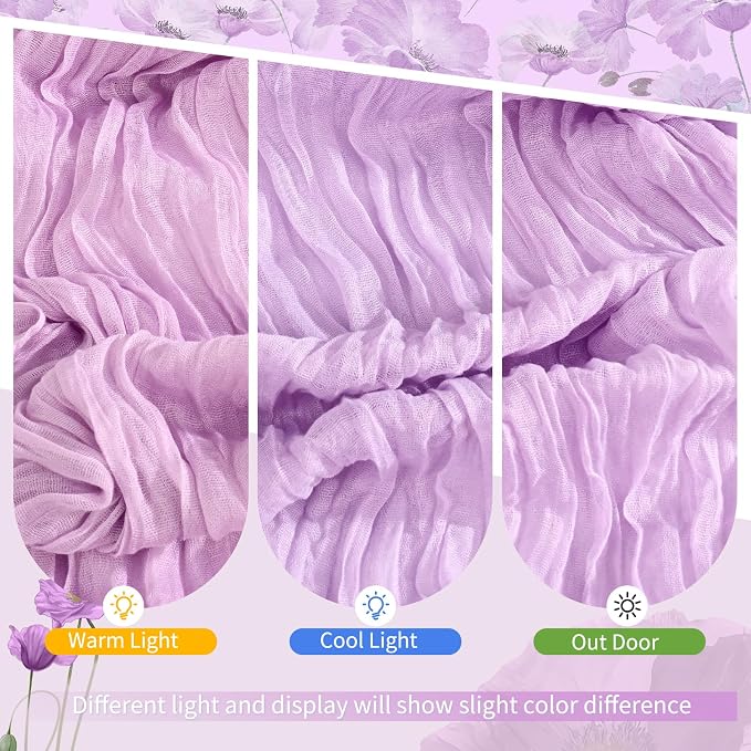 Showgeous 18 Pack Lilac Purple Cheesecloth Table Runner, 17 x 108 Inches | Boho - Image 7