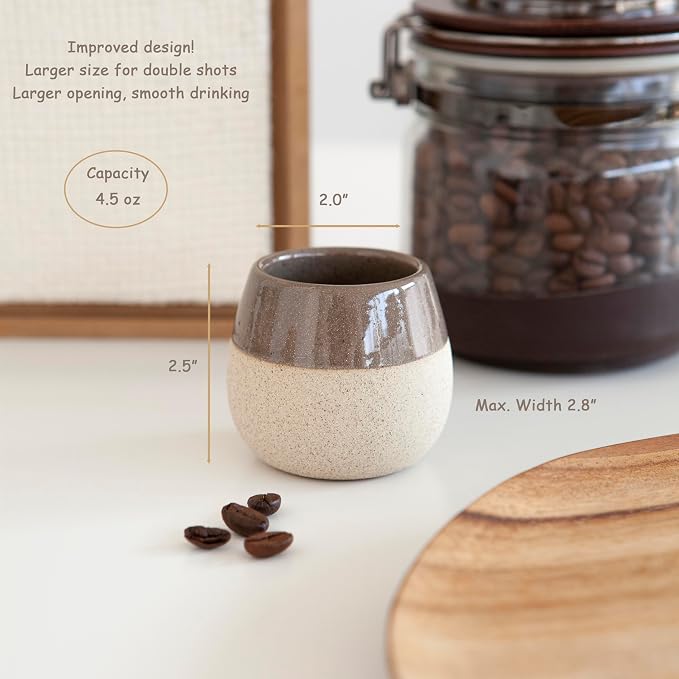 Ceramic Espresso Cups Set of 4, 4.5oz capacity - Image 2