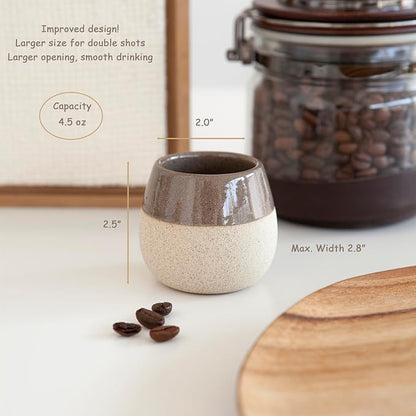 Ceramic Espresso Cups Set of 4, 4.5oz capacity - Image 2
