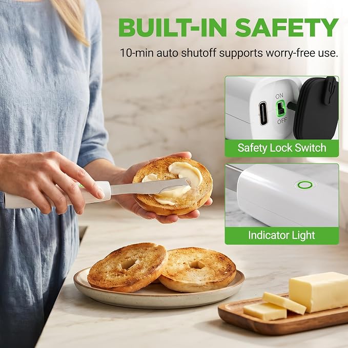 NutriChef Heated Butter Knife | Rechargeable Cordless Heating Butter Spreader - Image 4