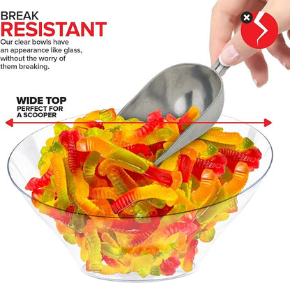 20oz Clear Plastic Serving Bowls Medium Disposable Candy Dishes, Buffet - Image 4