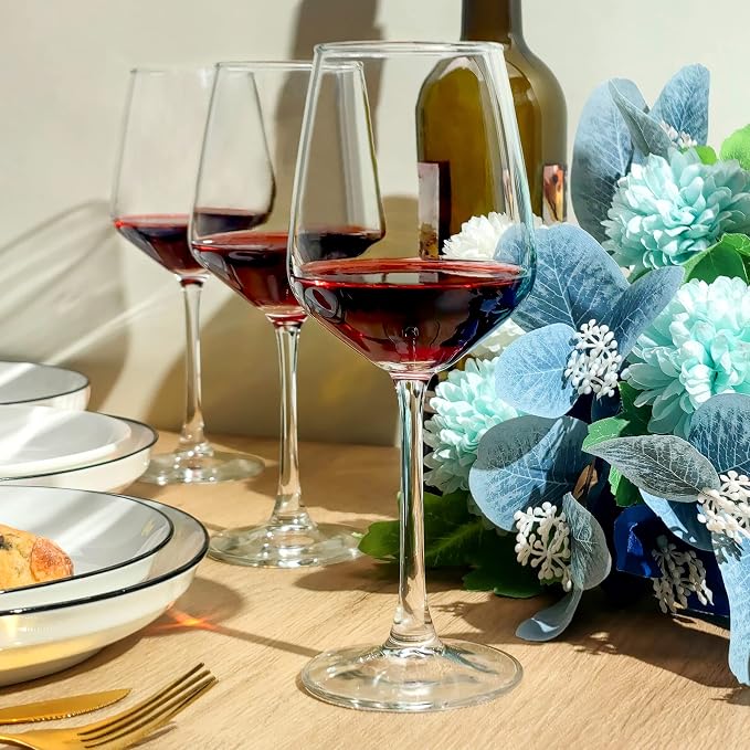 SHYRC Wine Glasses Set of 6, 12oz Clear Red/White Wine Glasses, Long Stem - Image 6